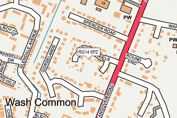 RG14 6PZ map - OS OpenMap – Local (Ordnance Survey)