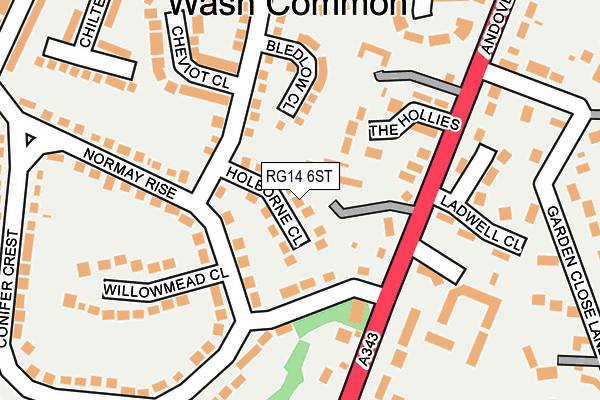 RG14 6ST map - OS OpenMap – Local (Ordnance Survey)