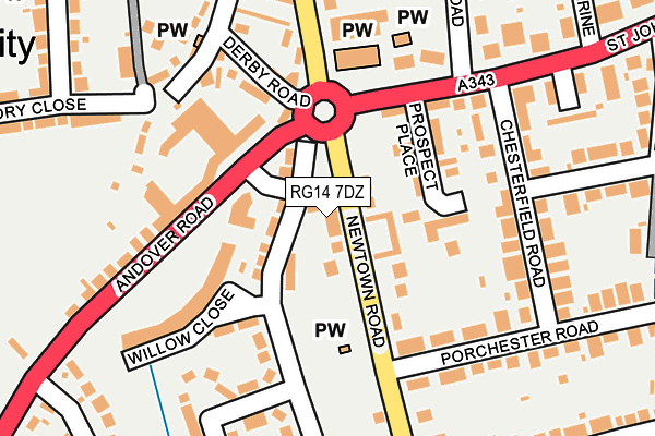 RG14 7DZ map - OS OpenMap – Local (Ordnance Survey)