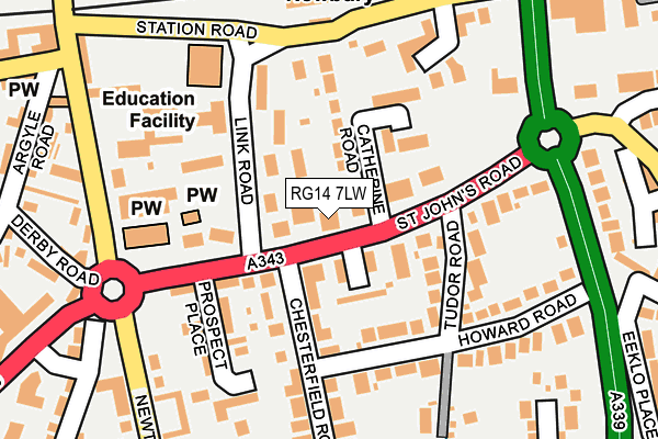 RG14 7LW map - OS OpenMap – Local (Ordnance Survey)