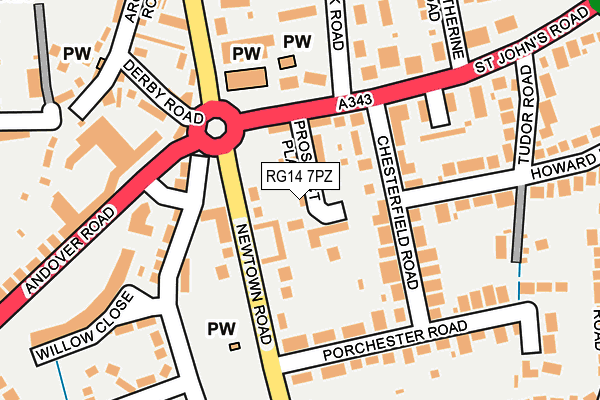 RG14 7PZ map - OS OpenMap – Local (Ordnance Survey)