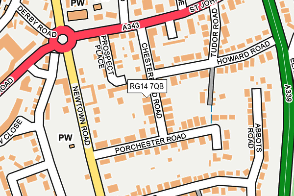 RG14 7QB map - OS OpenMap – Local (Ordnance Survey)