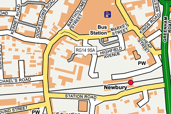 RG14 9SA map - OS OpenMap – Local (Ordnance Survey)