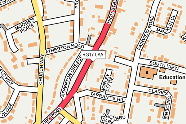 RG17 0AA map - OS OpenMap – Local (Ordnance Survey)