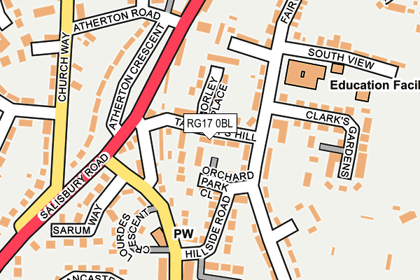 RG17 0BL map - OS OpenMap – Local (Ordnance Survey)