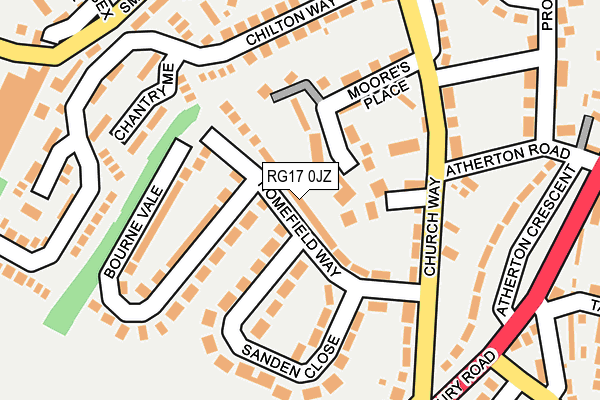 RG17 0JZ map - OS OpenMap – Local (Ordnance Survey)