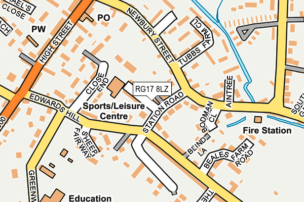 RG17 8LZ map - OS OpenMap – Local (Ordnance Survey)