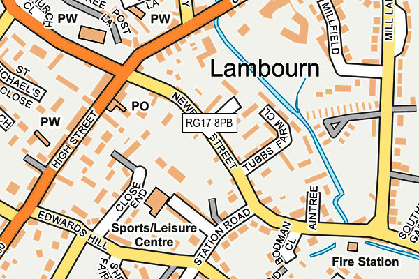 RG17 8PB map - OS OpenMap – Local (Ordnance Survey)