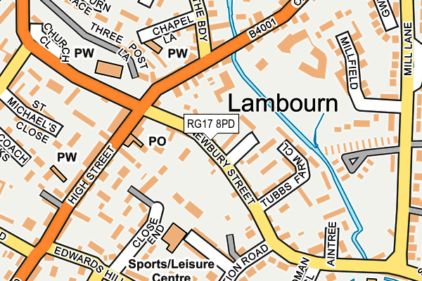 RG17 8PD map - OS OpenMap – Local (Ordnance Survey)