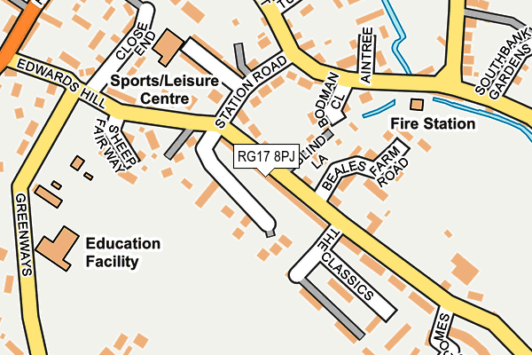 RG17 8PJ map - OS OpenMap – Local (Ordnance Survey)
