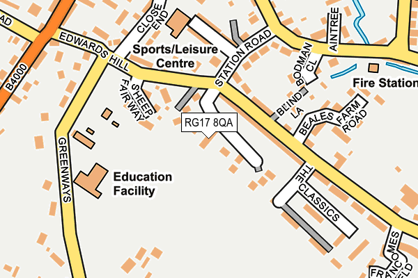 RG17 8QA map - OS OpenMap – Local (Ordnance Survey)