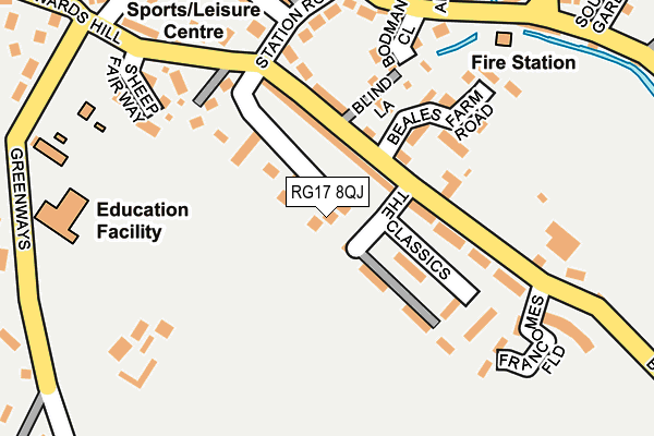 RG17 8QJ map - OS OpenMap – Local (Ordnance Survey)