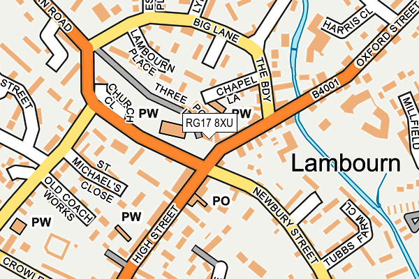 RG17 8XU map - OS OpenMap – Local (Ordnance Survey)