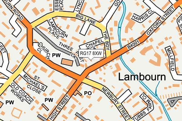 RG17 8XW map - OS OpenMap – Local (Ordnance Survey)