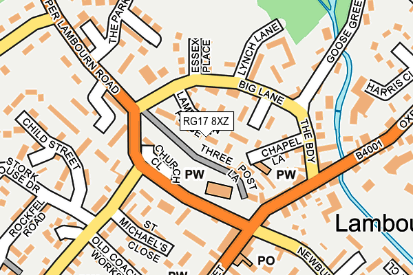 RG17 8XZ map - OS OpenMap – Local (Ordnance Survey)