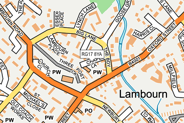 RG17 8YA map - OS OpenMap – Local (Ordnance Survey)