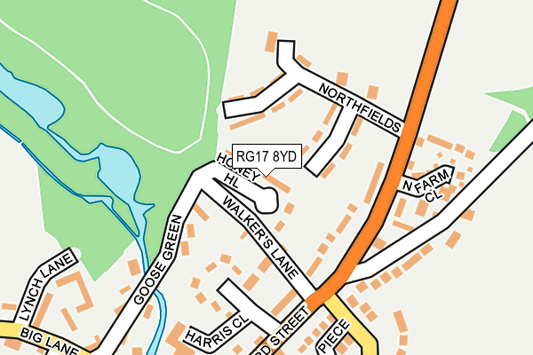 RG17 8YD map - OS OpenMap – Local (Ordnance Survey)