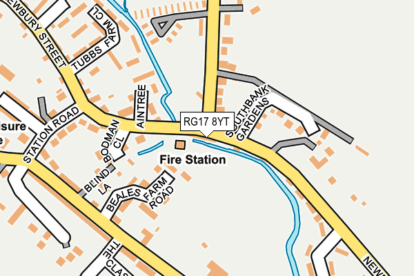 RG17 8YT map - OS OpenMap – Local (Ordnance Survey)