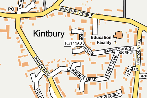 RG17 9AD map - OS OpenMap – Local (Ordnance Survey)