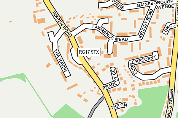 RG17 9TX map - OS OpenMap – Local (Ordnance Survey)
