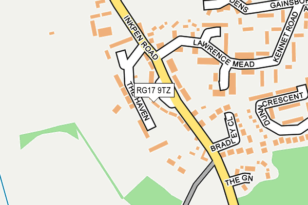 RG17 9TZ map - OS OpenMap – Local (Ordnance Survey)