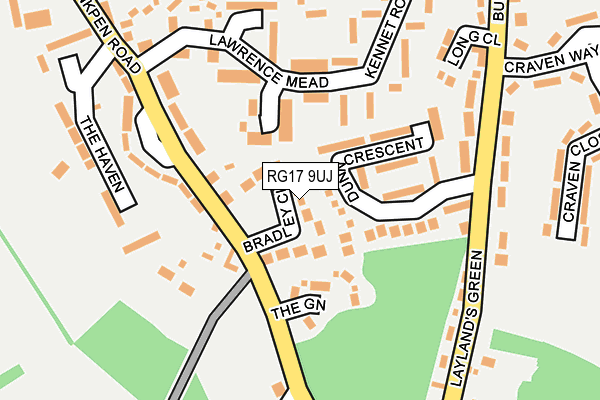 RG17 9UJ map - OS OpenMap – Local (Ordnance Survey)