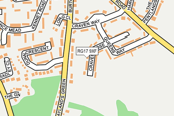 RG17 9XF map - OS OpenMap – Local (Ordnance Survey)