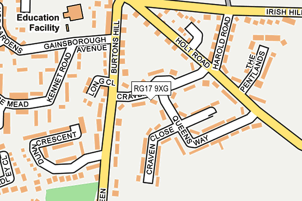 RG17 9XG map - OS OpenMap – Local (Ordnance Survey)