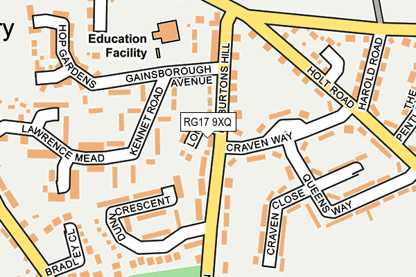 RG17 9XQ map - OS OpenMap – Local (Ordnance Survey)