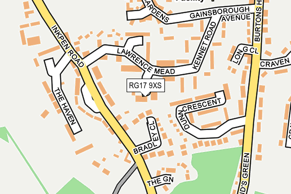 RG17 9XS map - OS OpenMap – Local (Ordnance Survey)
