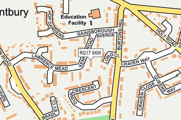 RG17 9XW map - OS OpenMap – Local (Ordnance Survey)