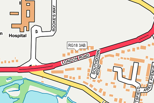 RG18 3AB map - OS OpenMap – Local (Ordnance Survey)