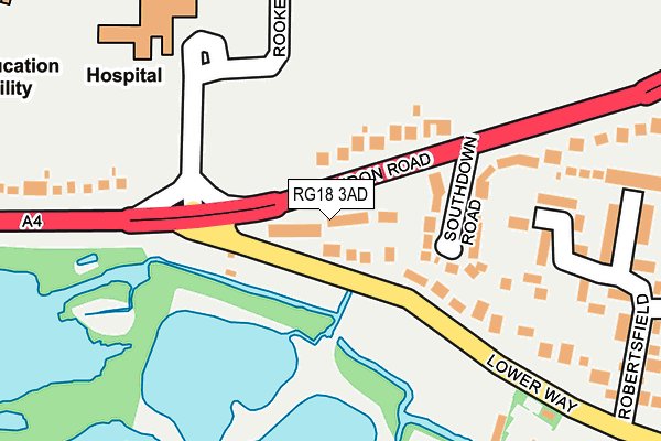 RG18 3AD map - OS OpenMap – Local (Ordnance Survey)