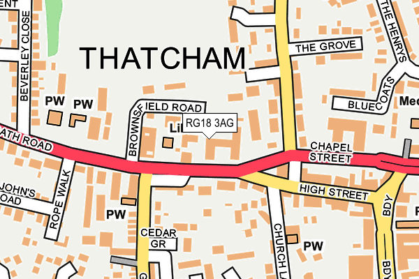 RG18 3AG map - OS OpenMap – Local (Ordnance Survey)