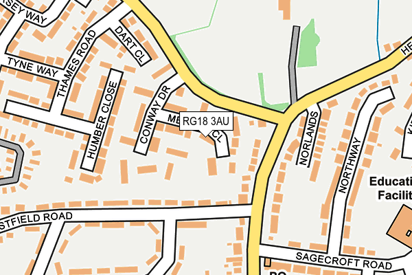 RG18 3AU map - OS OpenMap – Local (Ordnance Survey)