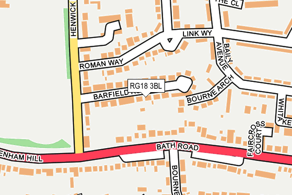 RG18 3BL map - OS OpenMap – Local (Ordnance Survey)