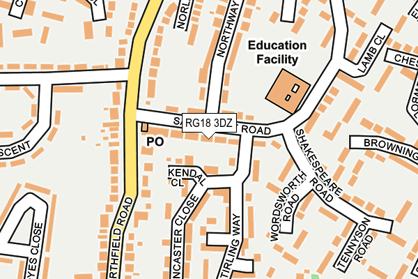 RG18 3DZ map - OS OpenMap – Local (Ordnance Survey)