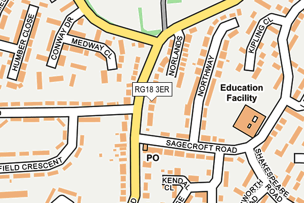 RG18 3ER map - OS OpenMap – Local (Ordnance Survey)