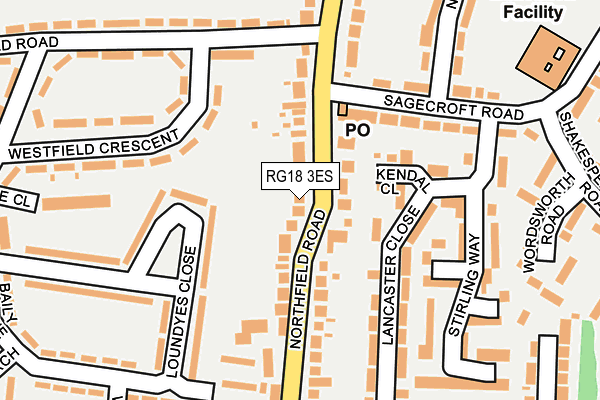 RG18 3ES map - OS OpenMap – Local (Ordnance Survey)