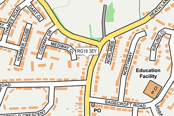 RG18 3EY map - OS OpenMap – Local (Ordnance Survey)