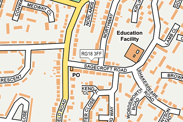 RG18 3FF map - OS OpenMap – Local (Ordnance Survey)