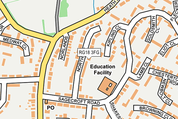 RG18 3FG map - OS OpenMap – Local (Ordnance Survey)