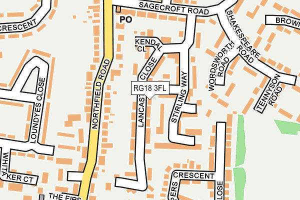 RG18 3FL map - OS OpenMap – Local (Ordnance Survey)