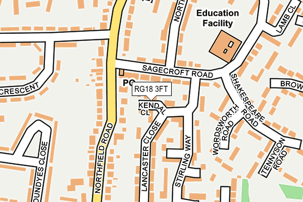 RG18 3FT map - OS OpenMap – Local (Ordnance Survey)