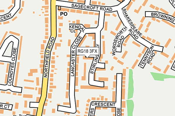 RG18 3FX map - OS OpenMap – Local (Ordnance Survey)