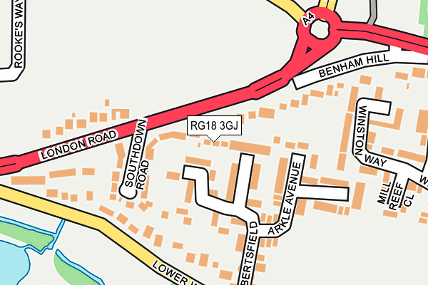 RG18 3GJ map - OS OpenMap – Local (Ordnance Survey)
