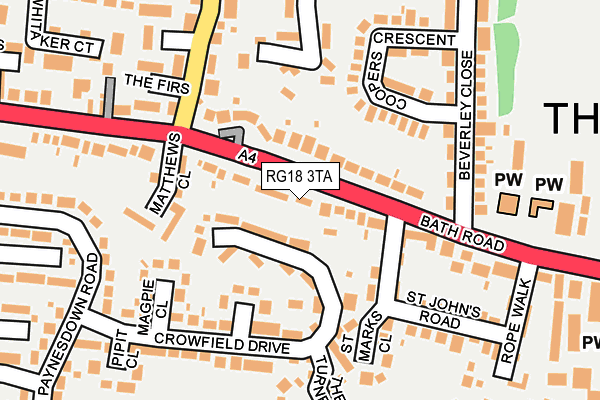 RG18 3TA map - OS OpenMap – Local (Ordnance Survey)