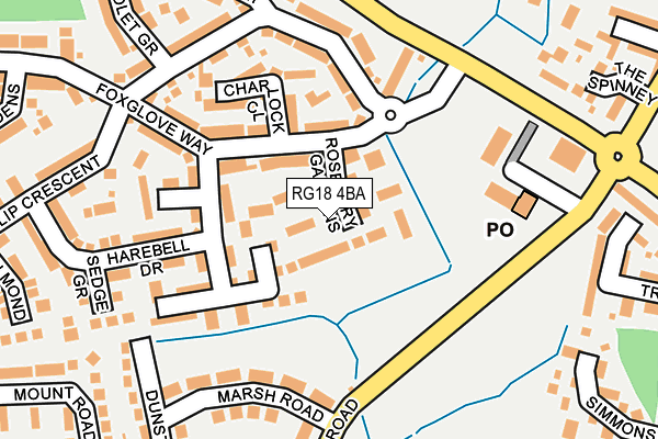 RG18 4BA map - OS OpenMap – Local (Ordnance Survey)