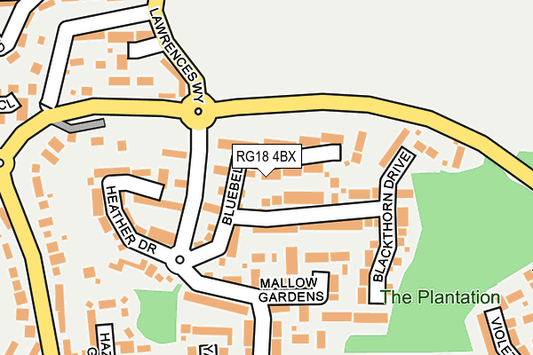 RG18 4BX map - OS OpenMap – Local (Ordnance Survey)