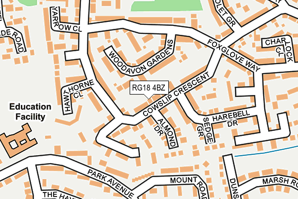 RG18 4BZ map - OS OpenMap – Local (Ordnance Survey)